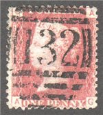 Great Britain Scott 33 Used Plate 125 - AG